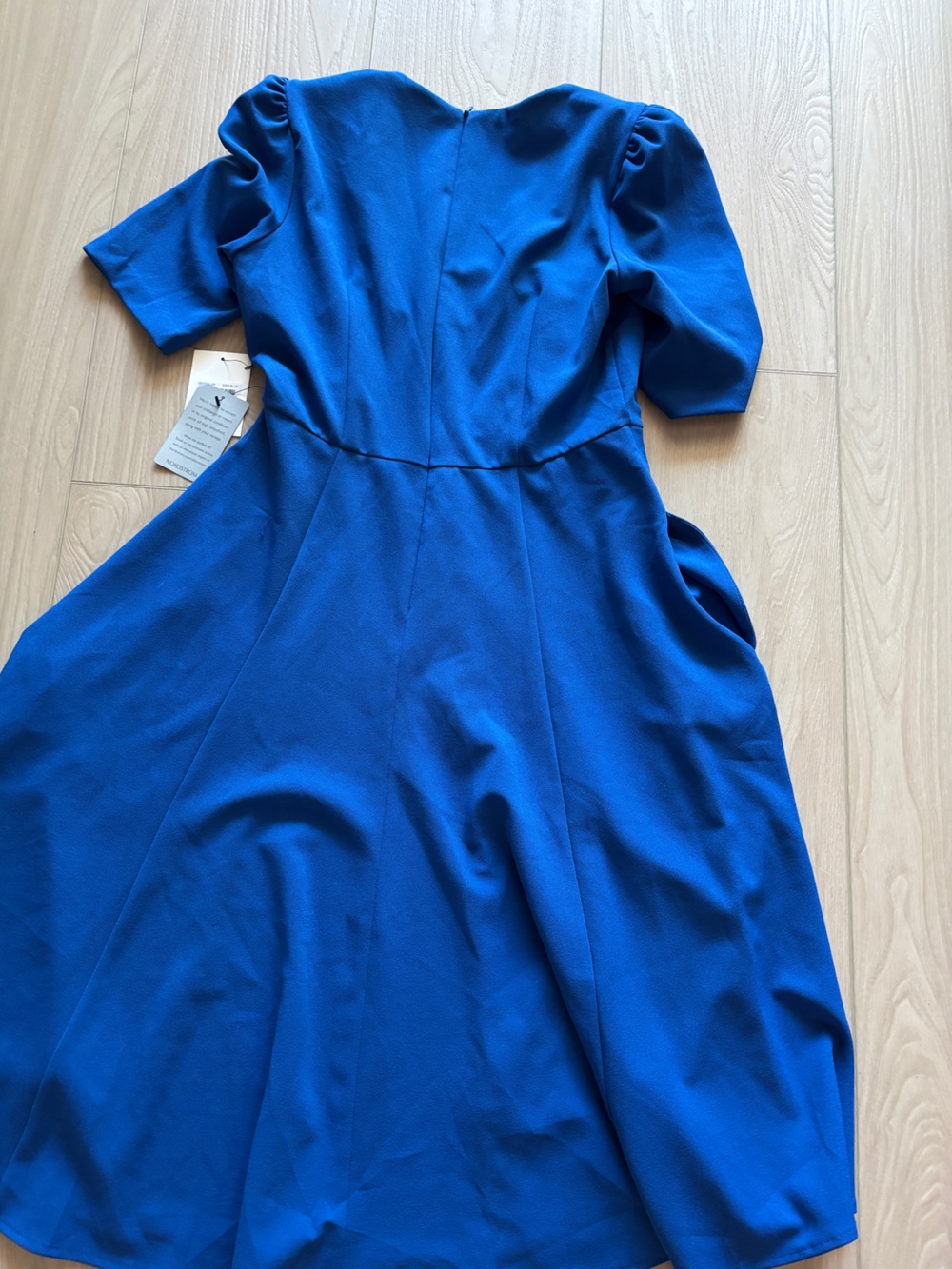 Donna Morgan Cobalt V‑Neck Fit-and-Flare Midi Dress - Picture 6 of 7